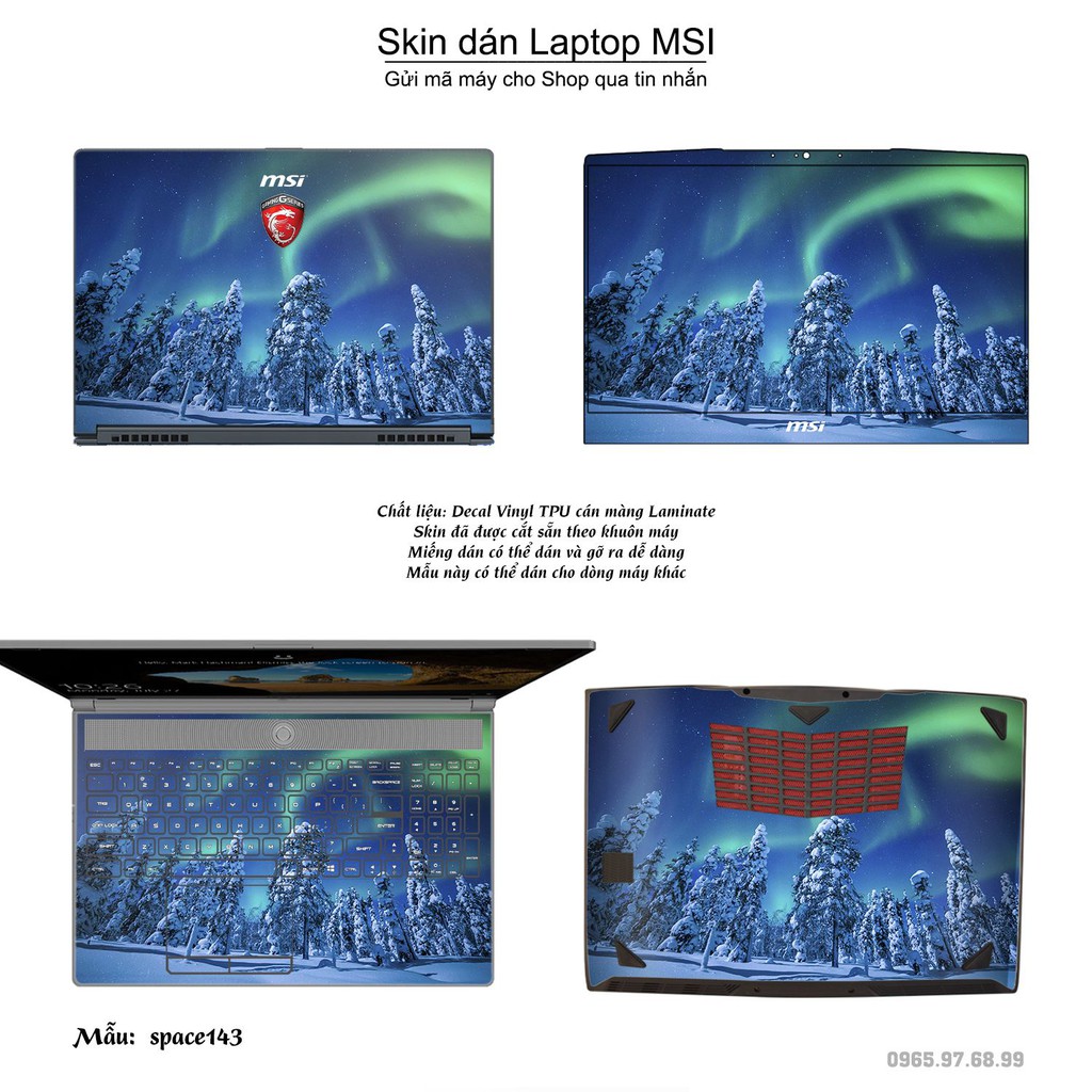 Skin dán Laptop MSI in hình không gian nhiều mẫu 24 (inbox mã máy cho Shop)