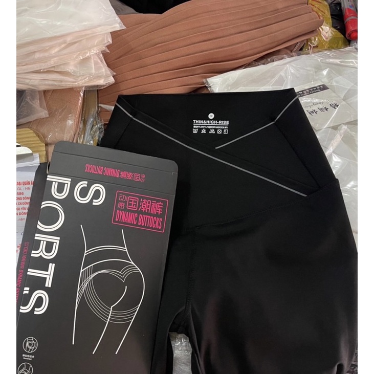 QUẦN LEGGING CẠP CAO CHÉO CHẤT ĐẸP ÔM GỌN BỤNG LOẠI 1 MS19001