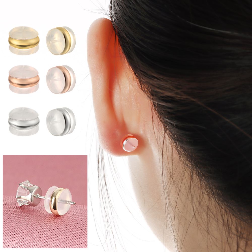 Set 10 Nút Khuyên Tai Thay Thế Bằng Cao Su Silicon Nhiều Màu Sắc DIY