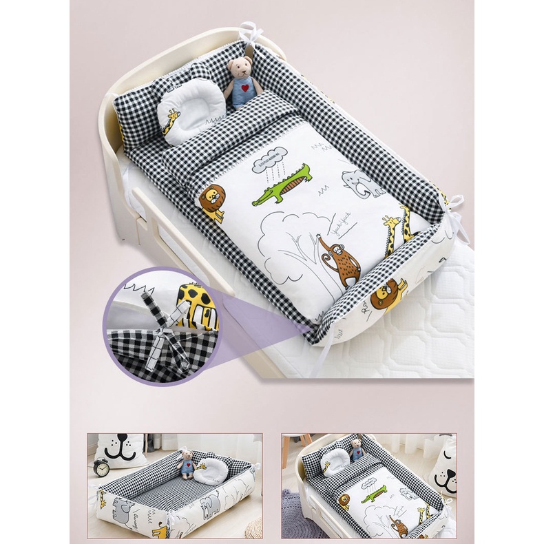 Set Nôi Hình Vuông Kèm Chăn Và Gối Cho Bé Baby Dreams