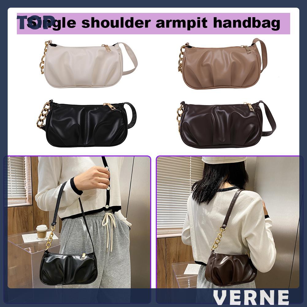 Túi Đeo Vai / Kẹp Nách / Túi Xách / Túi Xách Bằng Da Pu Xếp Ly Phối Dây Xích Thời Trang Cho Nữ