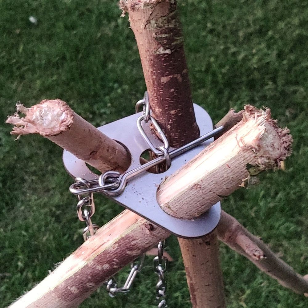 YIYU Set giá treo nồi 3 chân hình tam giác gắn móc có thể tháo rời bằng thép không gỉ dùng nướng BBQ ngoài trời đa năng