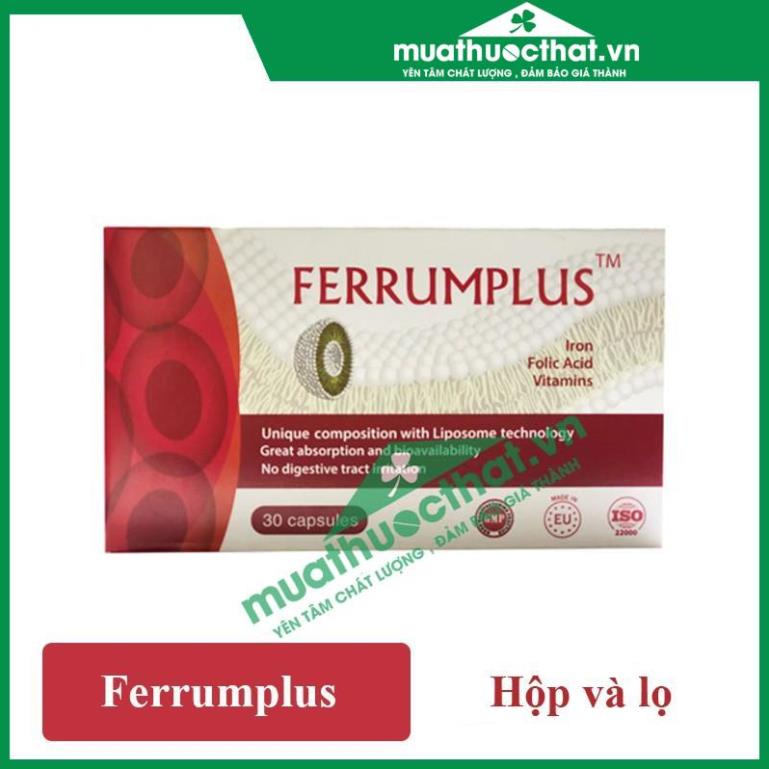 Sắt bầu không tanh không táo bón Ferrumplus - Lọ và vỉ