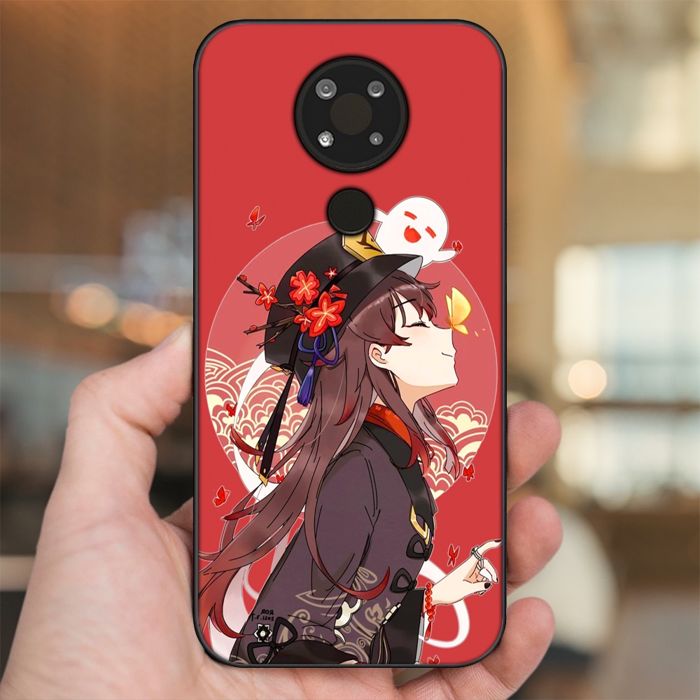 Ốp lưng Nokia 3.4 viền đen in hình Hutao Genshin Impact