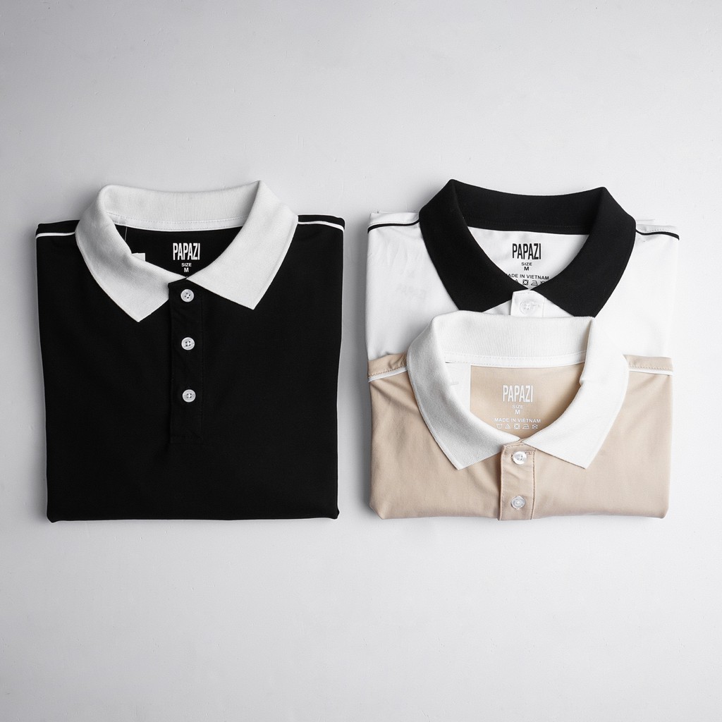 Áo Polo nam cổ bẻ phối viền vai tỉ mỉ từng chi tiết nhỏ 100% chất Cotton thoáng mát, co giãn 4 chiều style basic - PAP | BigBuy360 - bigbuy360.vn