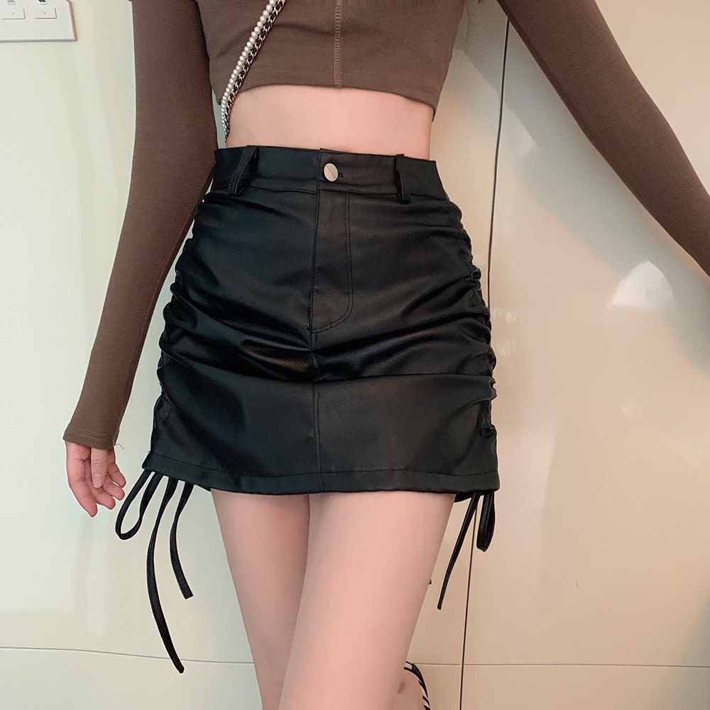 Chân Váy Da ANNA.OFFICIAL Siêu Xinh Hàng Qc Loại 1 Freeship, Chân Váy Rút Dây Da PU Xịn Sò Thời Trang Thu Đông | BigBuy360 - bigbuy360.vn