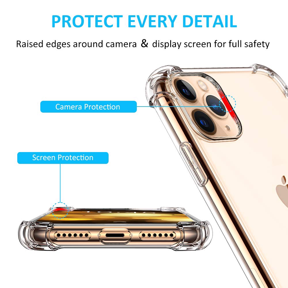 Ốp lưng TPU trong suốt chống sốc cho iphone 11 Pro Max 6 7 8 Plus X XR XS | BigBuy360 - bigbuy360.vn