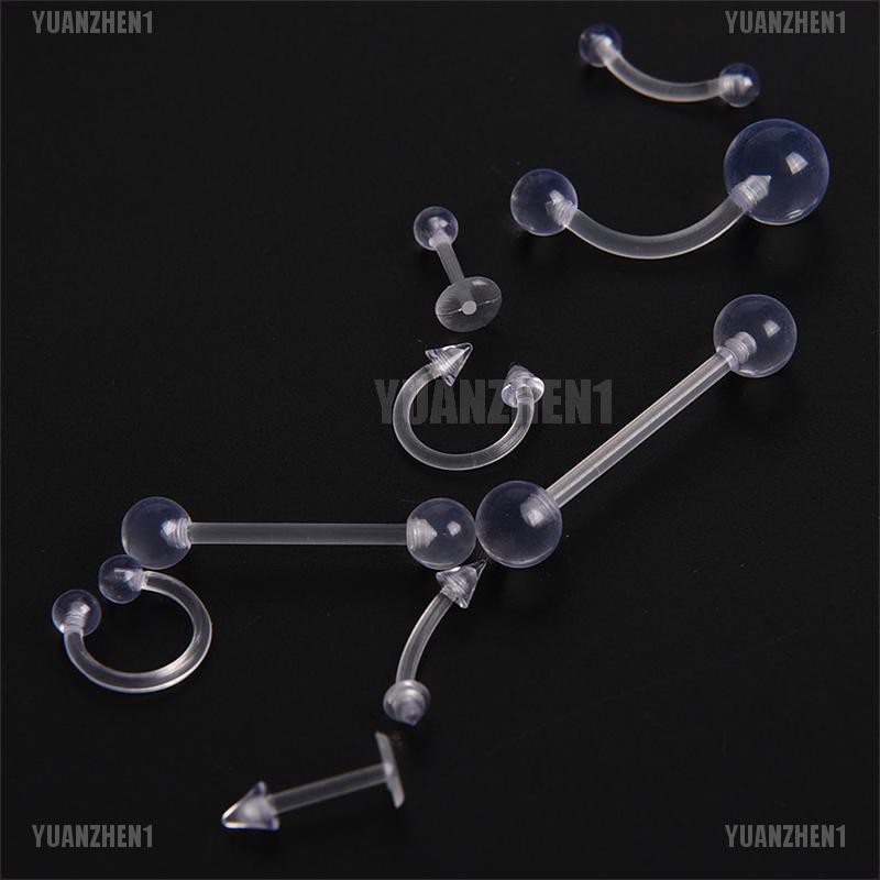 [YUANZHEN1] Set 9 Khuyên Rốn / Lưỡi / Môi / Rốn Trong Suốt