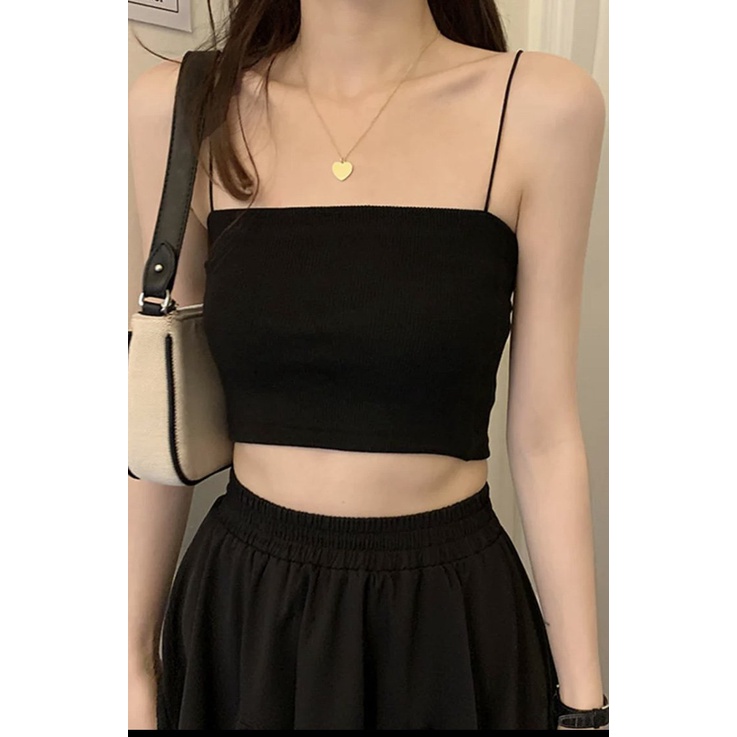 Áo Ống Croptop 2 Dây Ôm Body Dây Sợi Bún QS QUYEN SHOP | BigBuy360 - bigbuy360.vn