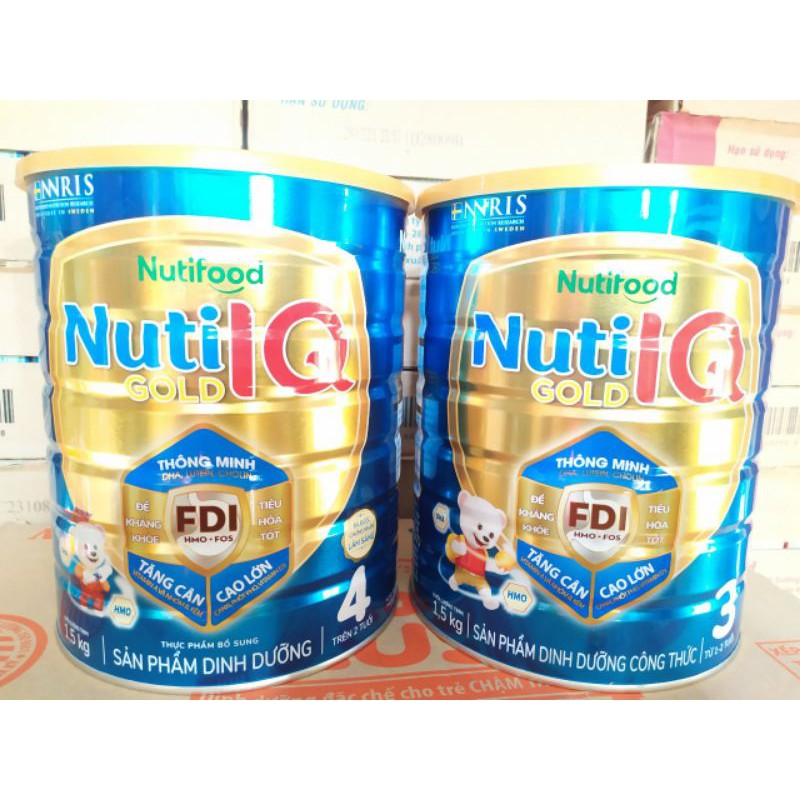 Sữa Nuti IQ Gold 3 và 4 1,5kg Date2022