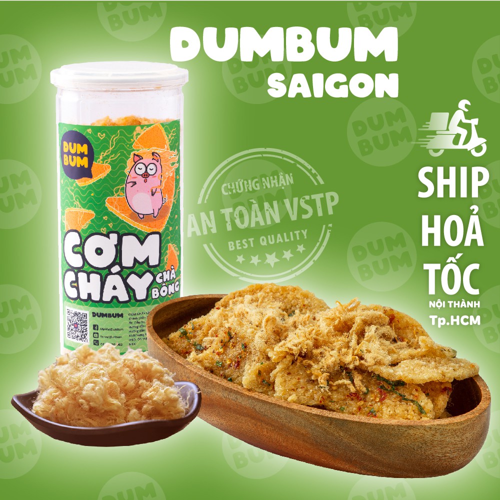 [Mã 77FMCGSALE1 giảm 10% đơn 250K] Cơm cháy chà bông DumBum 300g đồ ăn vặt Sài Gòn
