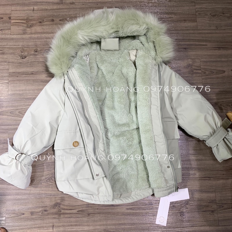 Áo phao khoác kaki lót lông dáng suông dài siêu ấm chuẩn Quảng Châu | BigBuy360 - bigbuy360.vn