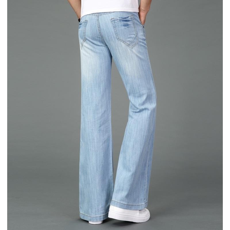 Quần jeans Dài Ống Loe Dáng Rộng Dày Dặn Thời Trang Mùa Thu Mới Cho Nam