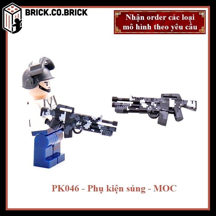 Phụ kiện MOC Army- Vũ Khí Vỉ Súng - Đồ chơi lắp ráp minifig và non-lego mô hình sáng tạo trang trí quân đội- PK043-PK047