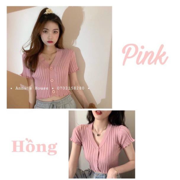 Áo Croptop Tay Ngắn Thun Gân Cổ Tim Phối Nút Bư Thanh Lịch Nhiều Màu DRACR107 Mys hitshop 💖