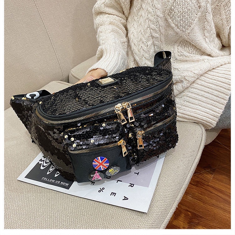 Túi đeo chéo vai đính kim sa màu gradient phong cách Hàn Quốc thời trang cho nữ