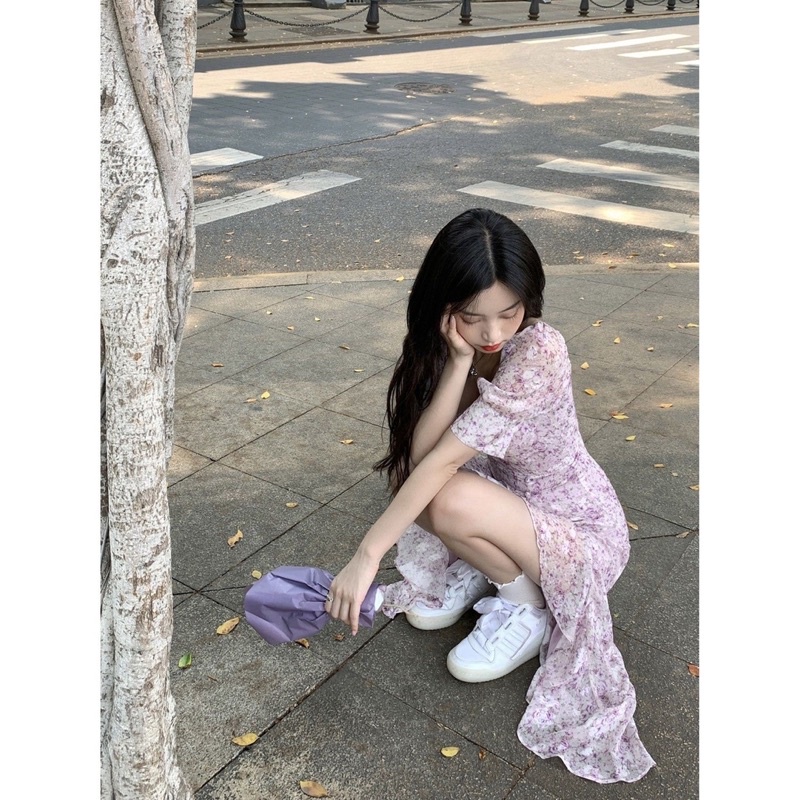 Đầm Hoa Nhí Tím Mộng Mơ