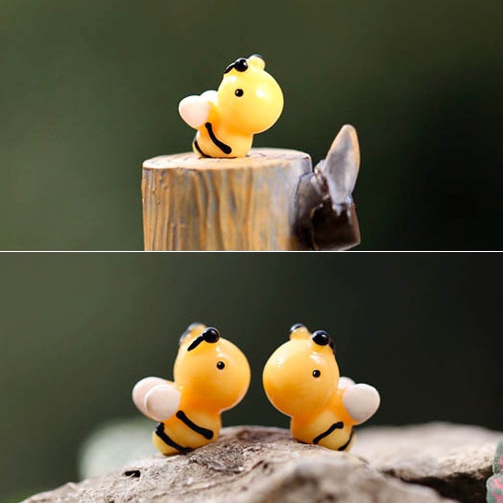 【SPP】6Pcs Cute Miniature Bees Micro Landscape Ornaments Decor for DIY Fairy Garden