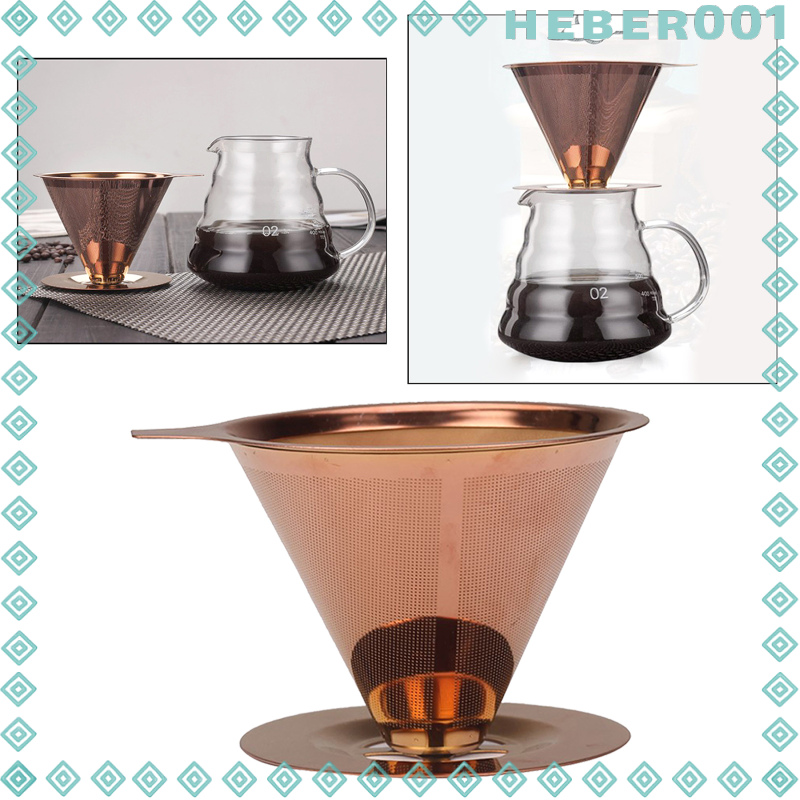 Coffee Pour Over Coffee Dripper, 304 Stainless Steel Reusable Drip Cone Coffee Filter,Coffee Maker Paperless Fine Mesh Strainer Camping Coffee Maker