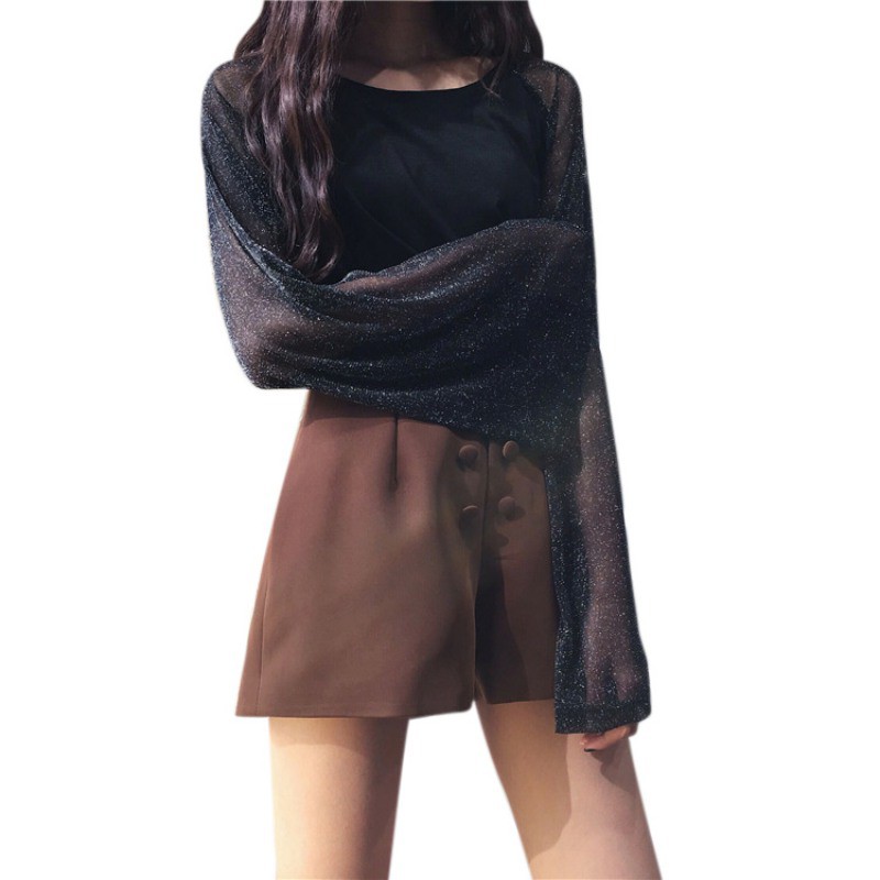 FREESHIP ĐƠN 99K_ Áo thun nữ cổ tròn ống tay rộng phối lưới