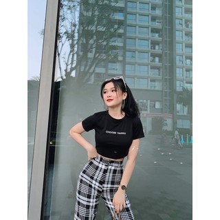 Áo Croptop cộc tay cá tính