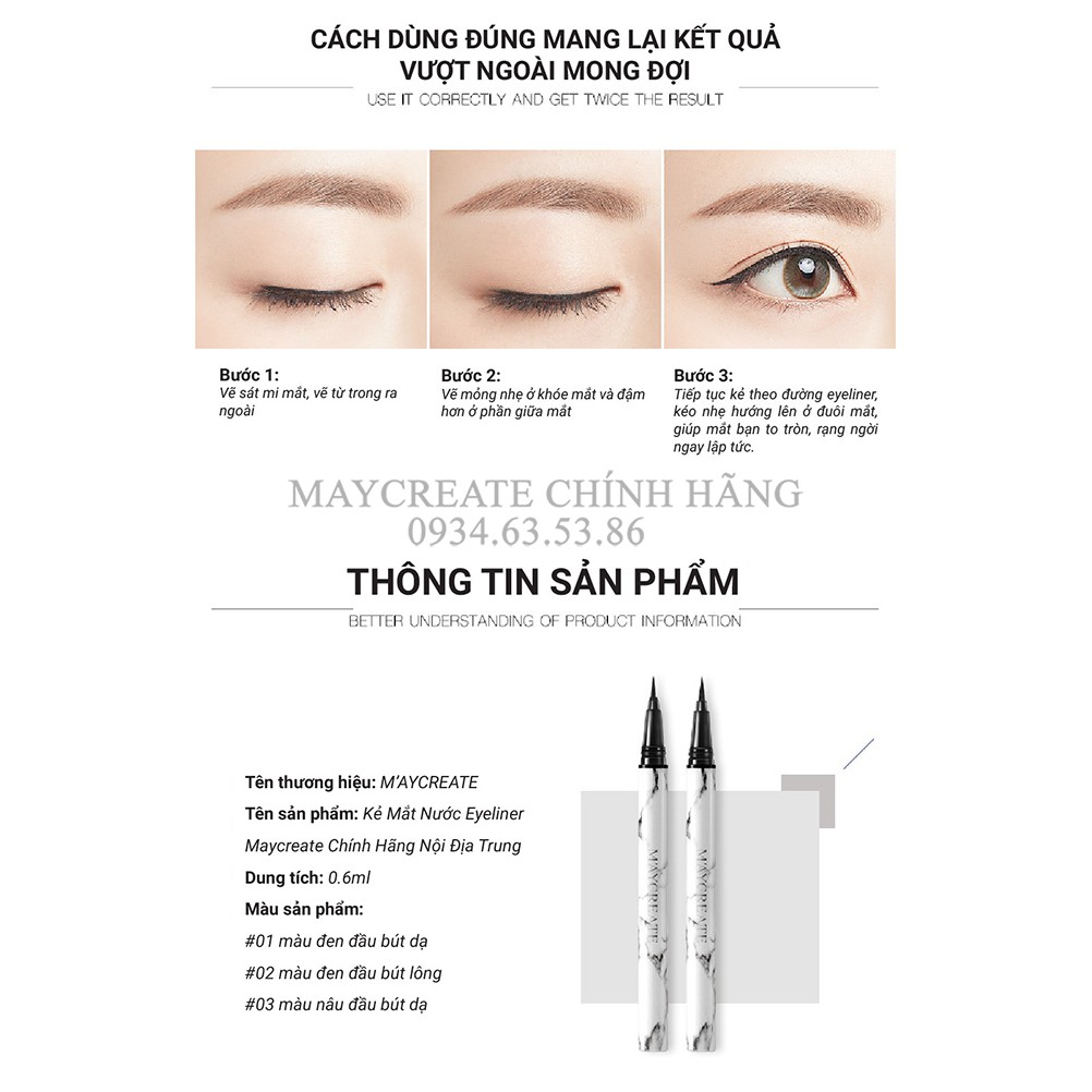 Kẻ Mắt Nước Eyeliner Maycreate Nội Địa Trung.