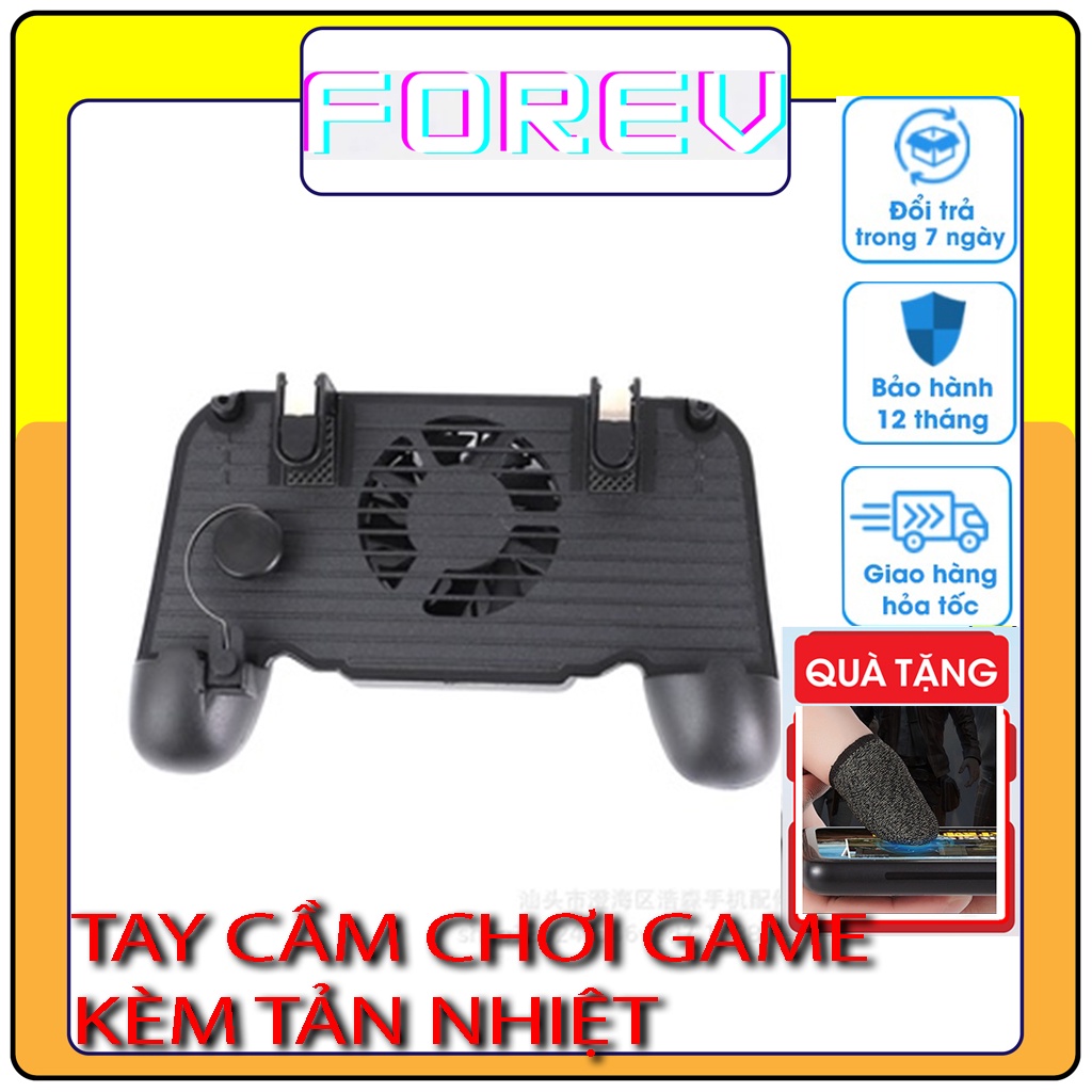 Tay cầm chơi game có nút bấm kèm tản nhiệt điện thoại dành cho PUBG, ROS, Free Fire