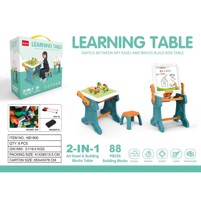 Bàn đa năng 2in1 (bàn lego+bảng vẽ)