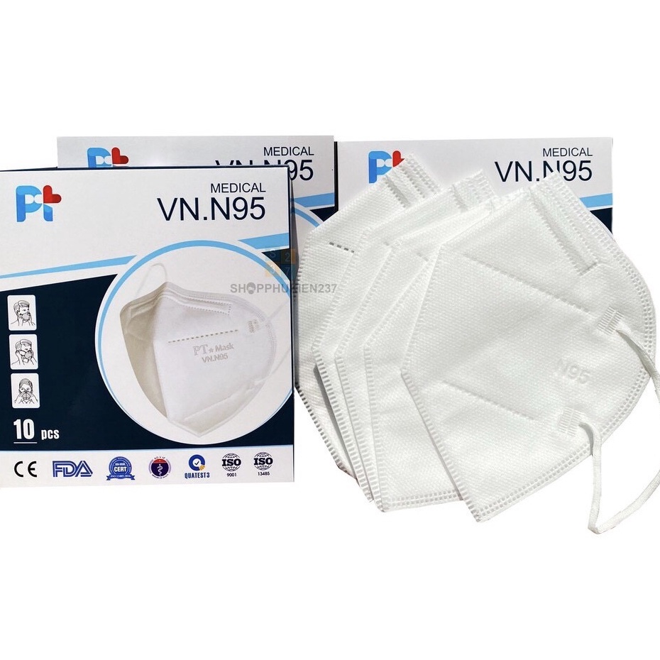 Khẩu trang N95 Chính Hãng Công Nghệ Nhật Bản Khẩu Trang Y Tế 4 Lớp Kháng Khuẩn Bụi Mịn PM2.5 ( Hộp 10 cái)