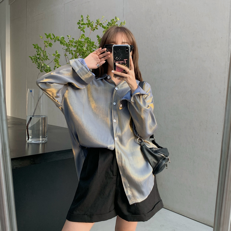 Áo Sơ Mi Tay Dài Dáng Rộng Thời Trang Mùa Thu Cho Nữ