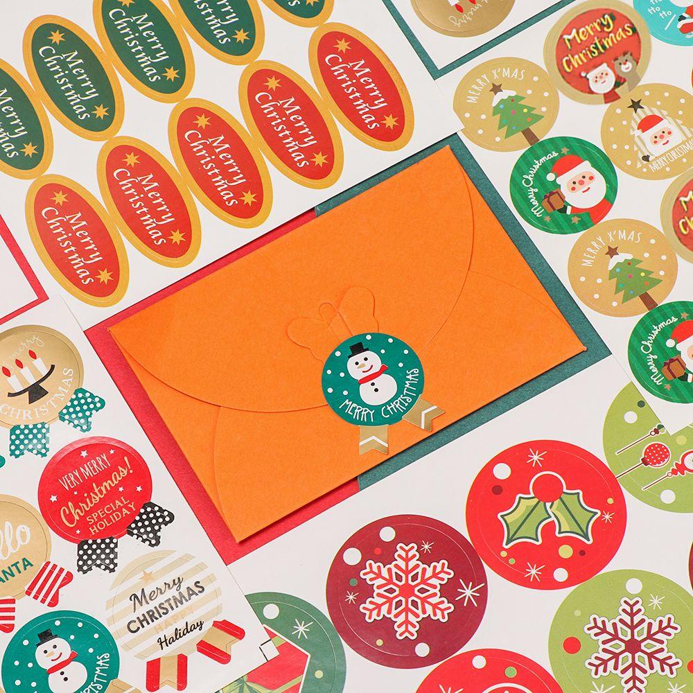 Bộ 5 Tấm Nhãn Dán Trang Trí Quà Tặng Giáng Sinh Tự Dính