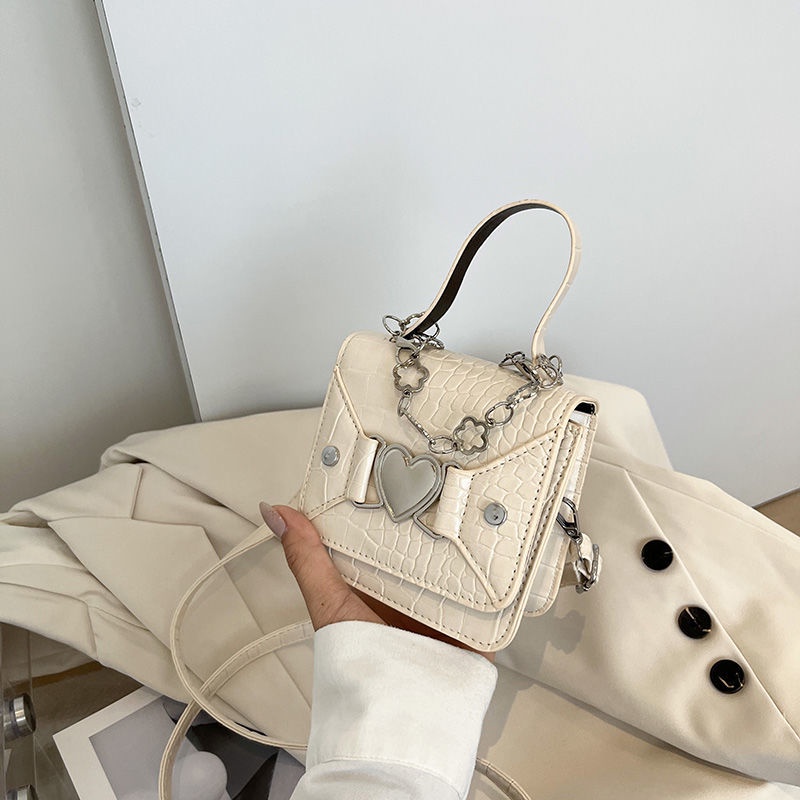 Túi Đeo Chéo Hình Vuông Nhỏ Màu Trơn Phong Cách Phương Tây Thiết Kế Đơn Giản Dành Cho Nữ