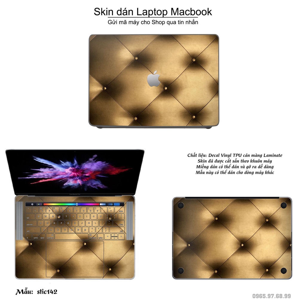 Skin dán Macbook mẫu Hoa văn sticker (đã cắt sẵn, inbox mã máy cho shop)