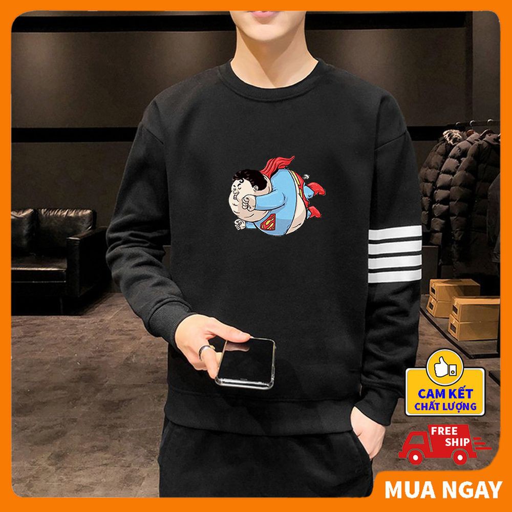 Áo sweater nam màu đen giá rẻ ❤️ FREESHIP ❤️ Áo nỉ nam màu đen tay dài, áo thu đông nam giữ nhiệt tay dài ấm áp.