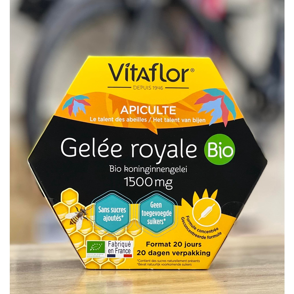 Sữa ong chúa tươi Vitaflor Gelée Royale Bio 1500mg Pháp hộp 20 ống