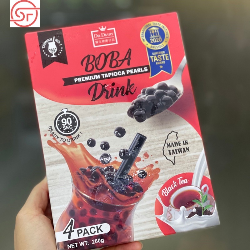 Trân châu các vị Đài Loan - hộp 4 gói 260gram