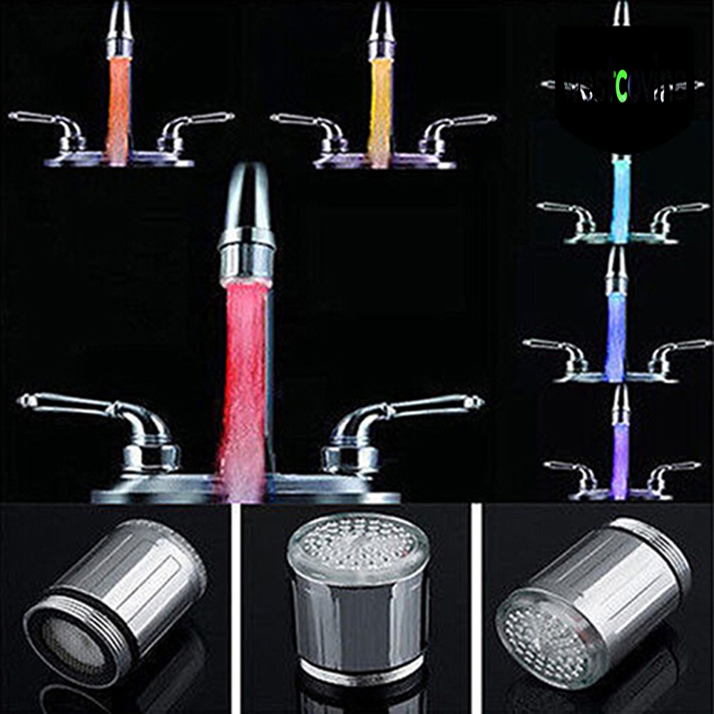 [Hot]☀ Đầu Vòi Nước Có Đèn LED RGB 7 Màu