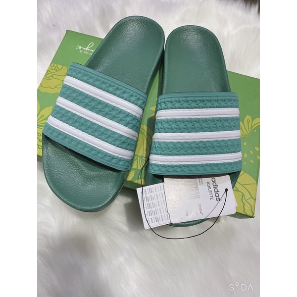 Dép bánh mỳ adidass ý full màu xanh lá