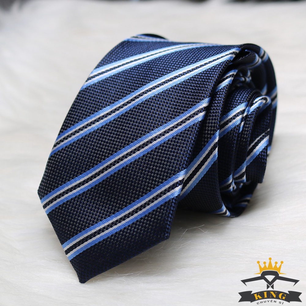 Cà vạt nam KING bản nhỏ 6cm, vải silk lụa 100% cao cấp, 3 Lớp ( C54 )