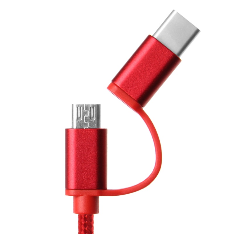 Dây cáp sạc nhanh 2 trong 1 USB 2.0 đầu cắm sang USB 3.1 Type C Micro USB