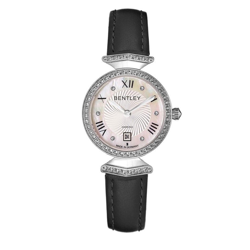 Đồng hồ Nữ Bentley BL1801-A2WWB-S Chính hãng, Kính Sapphire, đính Kim Cương và đá Sapphire trắng