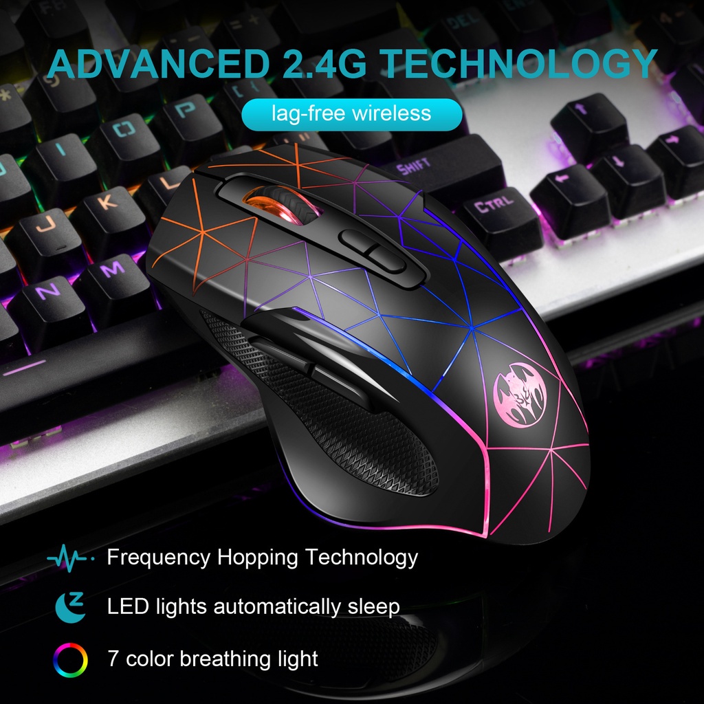 Chuột Gaming Không Dây 2022 M30 ĐèN Led 7 MàU 2.4G