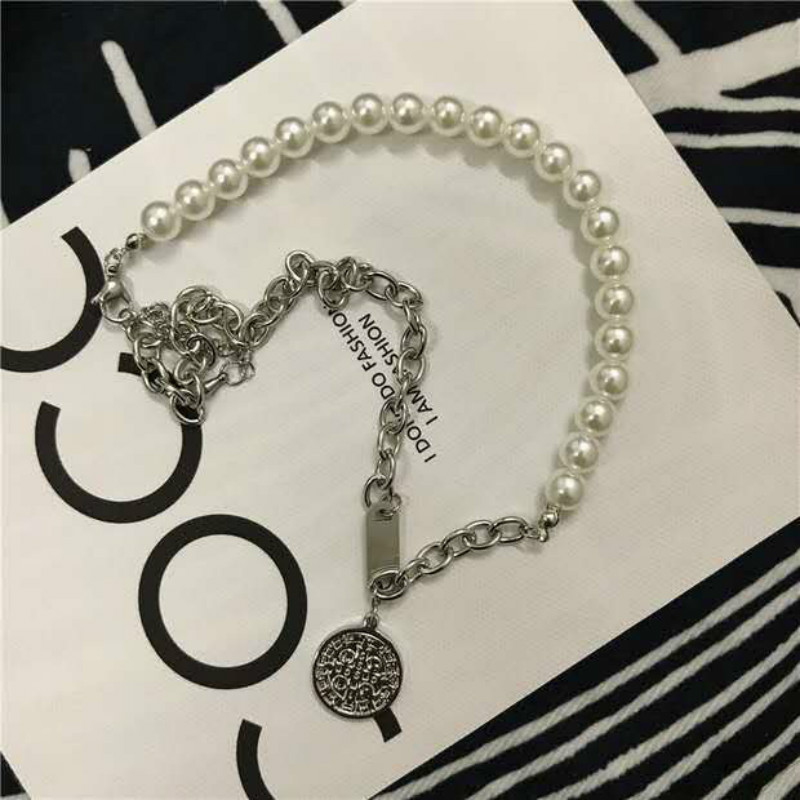 Dây chuyền Đính Ngọc Trai Nhân Tạo Phong Cách Đường Phố Hàn Quốc Độc Đáo