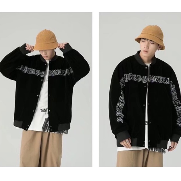 Áo khoác bóng chày dài tay thời trang nam