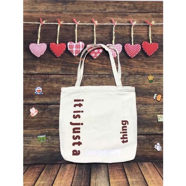 Túi Tote Vải TEMPORARY Chất Vintage siêu đẹp