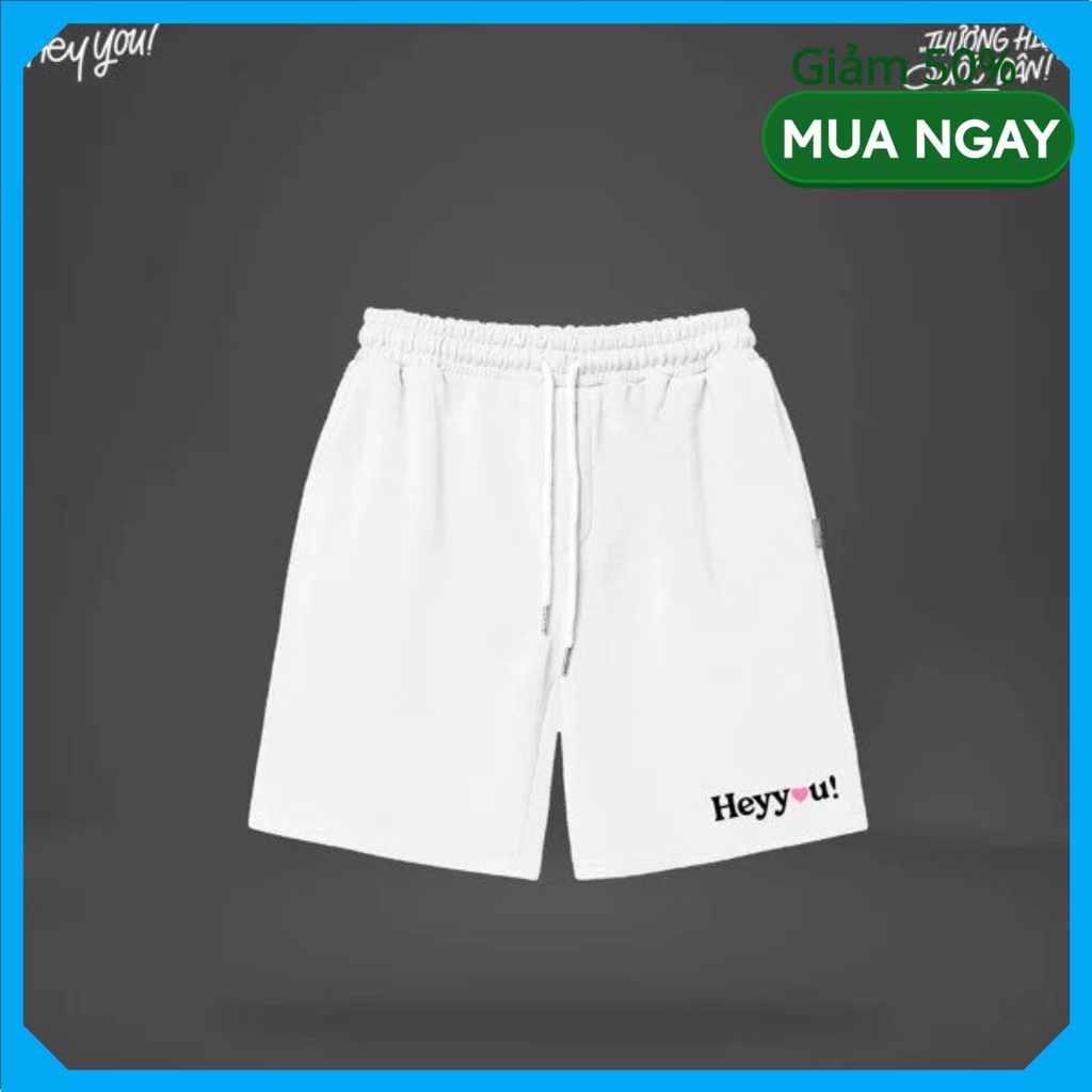 Quần đùi nam nữ HEY YOU thể thao ngố lửng mặc nhà, Quần short nam nữ Hey You cao cấp Q43