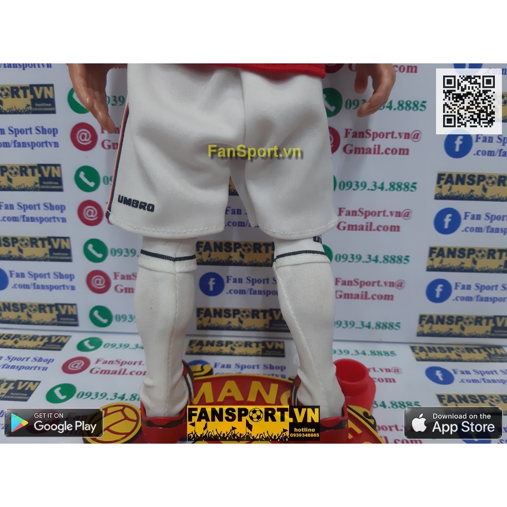 Mô hình tượng cầu thủ bóng đá David Beckham 7 Manchester United Hero Treble 1999 figure red kodoto soccerwe prostars