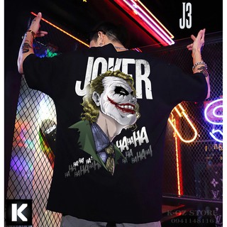 < SIÊU RẺ > Áo thun phong cách đường phố J3 JOKER form UNISEX (2 Màu ĐEN-TRẮNG) từ 40-90kg