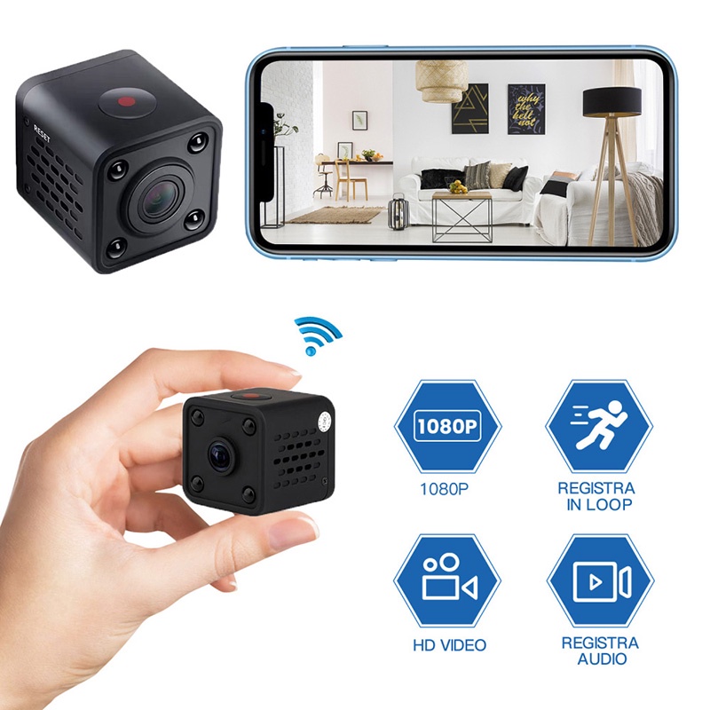 Camera 1080P HD không dây mini chế độ xem ban đêm AI cảnh báo hoạt động phát hiện con người cho gia đình/vật nuôi