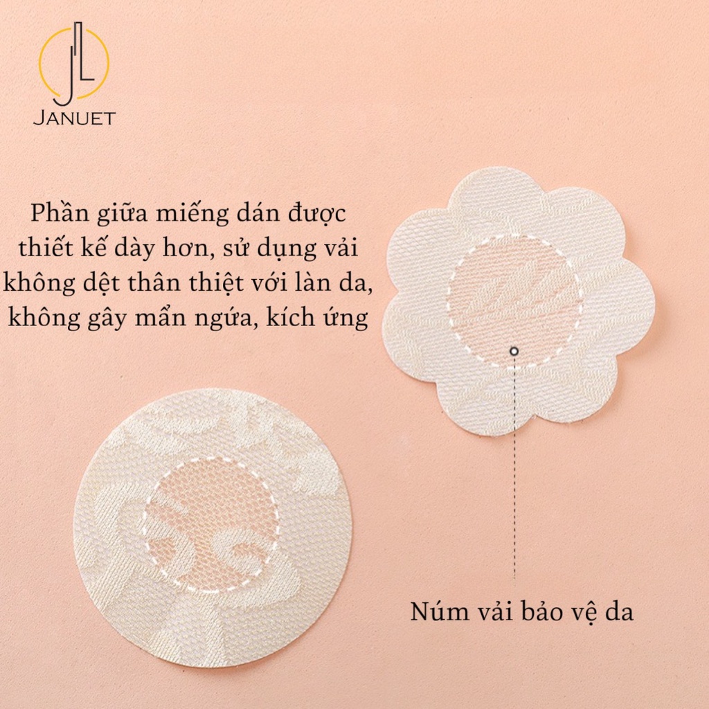 Miếng Dán Ngực Lụa Ren Januet Cao Cấp Siêu Dính Bất Chấp Mồ Hôi, Chống Nước
